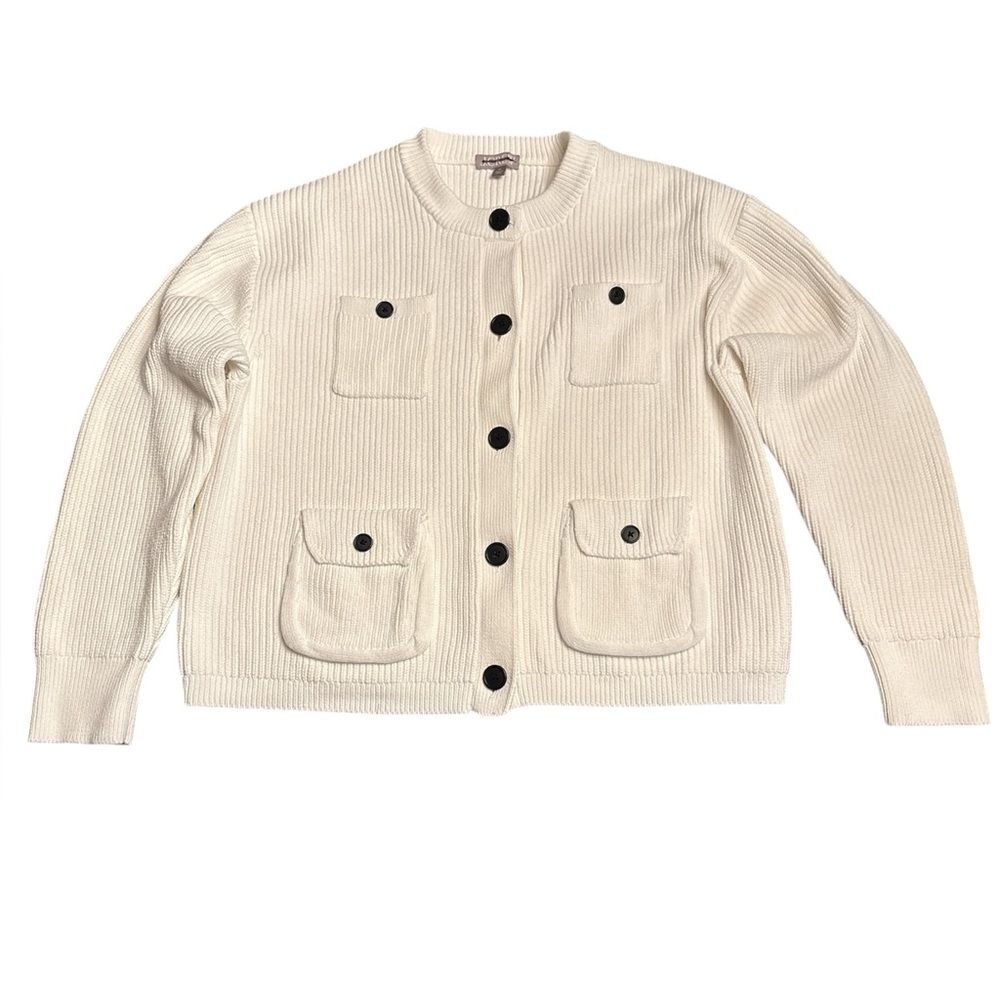 J Crew women’s Four-pocket cardigan chunky ivory Size XL NWT